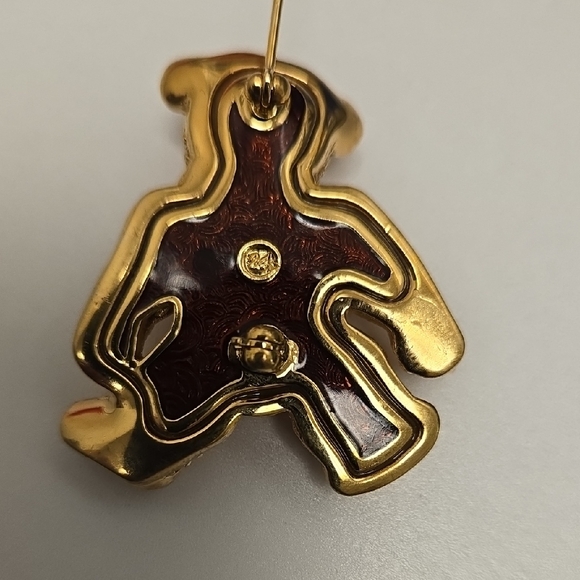 Swarovski Gold Crystal Teddy Bear Pin - Picture 4 of 5